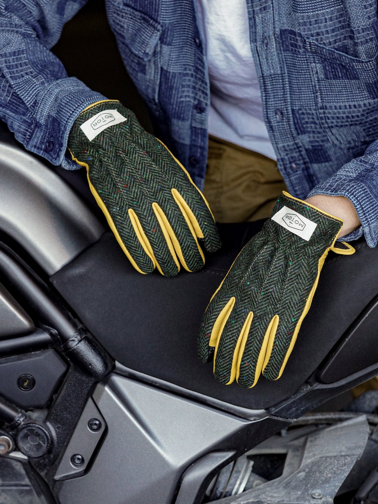 MR MOTOR Tweed Retro Motorcycle Riding Gloves - Savile Speed Co.