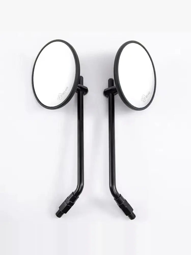 Retro Chrome & Black Motorcycle Mirrors Universal Fit Café Racer Style Savile Speed Co.