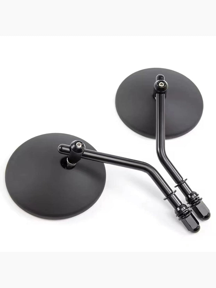 Retro Chrome & Black Motorcycle Mirrors Universal Fit Café Racer Style - Savile Speed Co.
