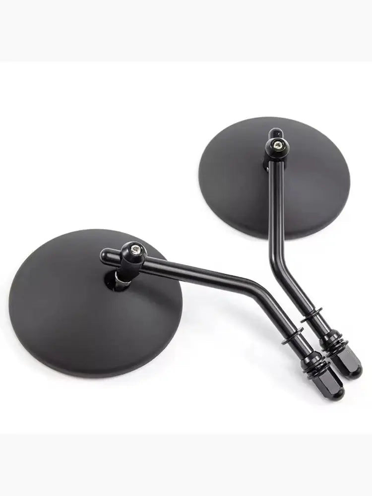Retro Chrome & Black Motorcycle Mirrors Universal Fit Café Racer Style Savile Speed Co.