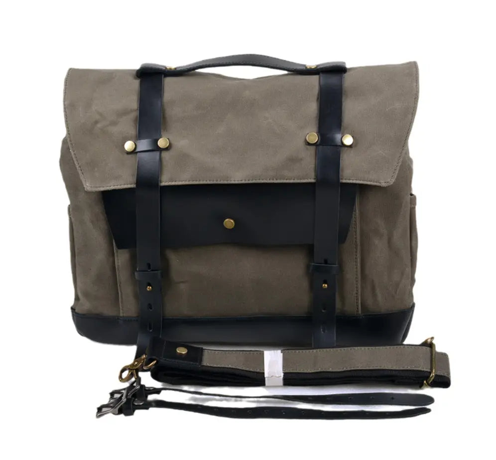 Savile Speed Waxed Canvas Pannier Retro Motorcycle Bag - Savile Speed Co. - Retro Motorcycle Bag, Waxed Canvas, pannier