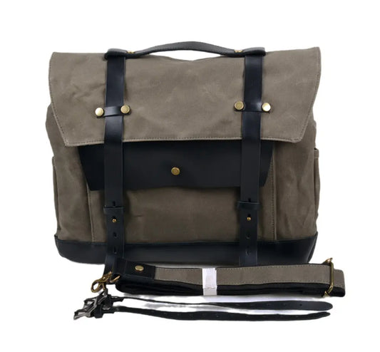 Savile Speed Waxed Canvas Pannier Retro Motorcycle Bag - Savile Speed Co. - Retro Motorcycle Bag, Waxed Canvas, pannier