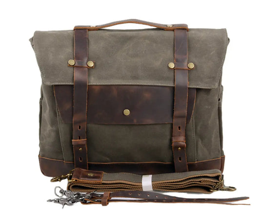 Savile Speed Waxed Canvas Pannier Retro Motorcycle Bag - Savile Speed Co. - Retro Motorcycle Bag, Waxed Canvas, pannier
