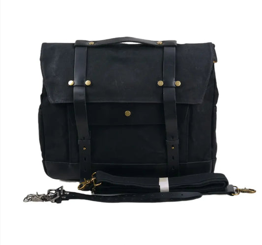 Savile Speed Waxed Canvas Pannier Retro Motorcycle Bag - Savile Speed Co. - Retro Motorcycle Bag, Waxed Canvas, pannier