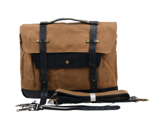 Savile Speed Waxed Canvas Pannier Retro Motorcycle Bag - Savile Speed Co. - Retro Motorcycle Bag, Waxed Canvas, pannier