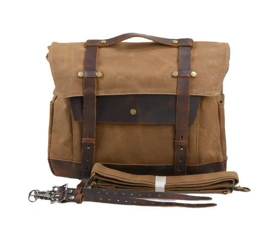 Savile Speed Waxed Canvas Pannier Retro Motorcycle Bag - Savile Speed Co. - Retro Motorcycle Bag, Waxed Canvas, pannier