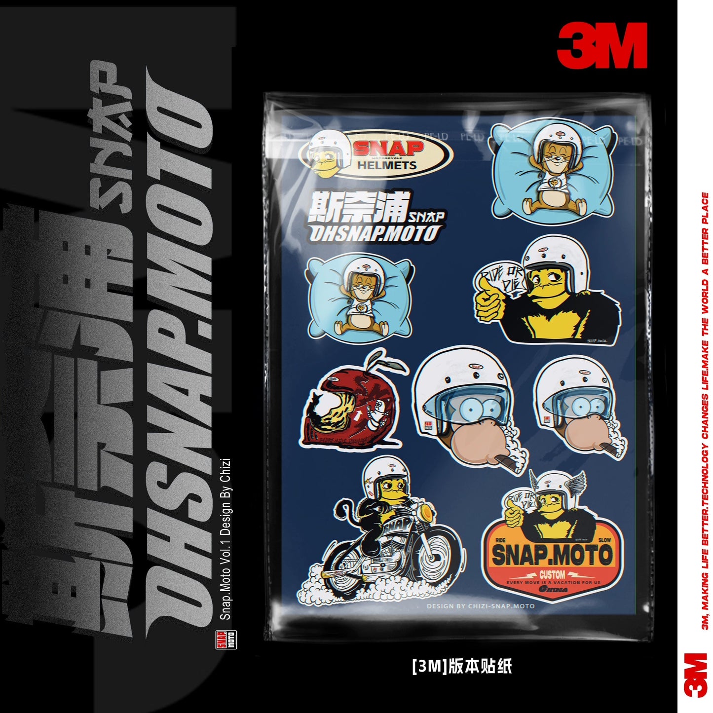 SNAPMOTO | 3M Original Motorcycle Waterproof Stickers - Savile Speed Co.