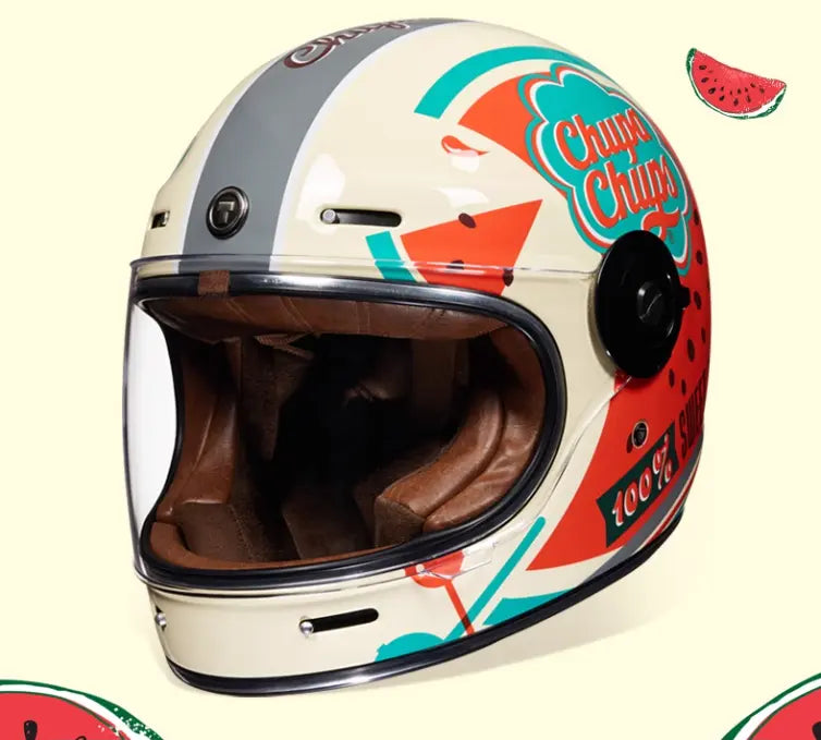 TORC Newport T1 Retro Helmet DOT/ECE Chupa Chups Collab Special Edition Savile Speed Co.