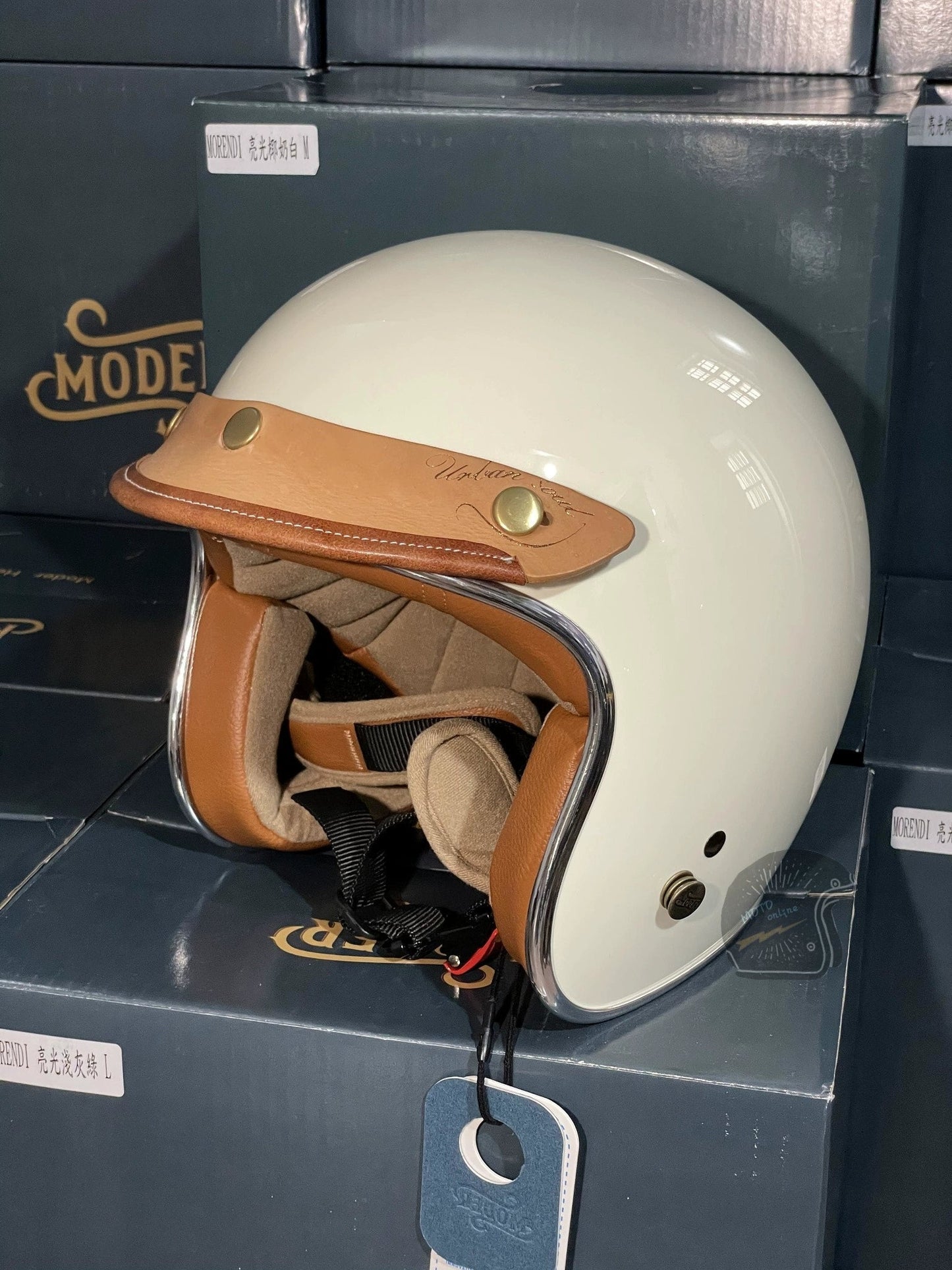 Urban Soul Handmade Leather 3 - snap Motorcycle Helmet Peak - Savile Speed Co.