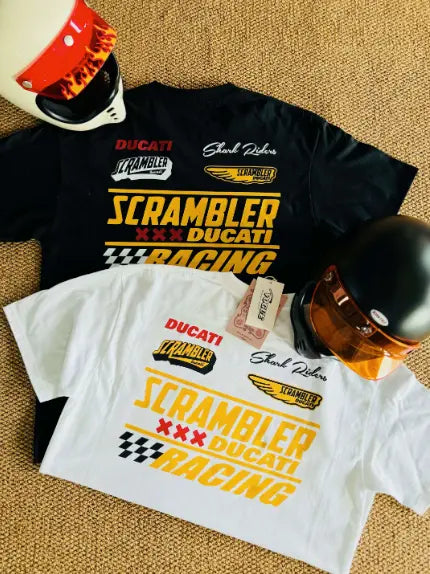 55 Shark Vintage Ducati Scrambler T-shirt Savile Speed Co.