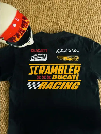 55 Shark Vintage Ducati Scrambler T-shirt Savile Speed Co.