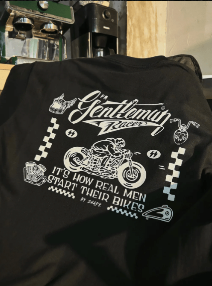 55 Shark Vintage Gentleman Racer Print T-shirt - Savile Speed Co.