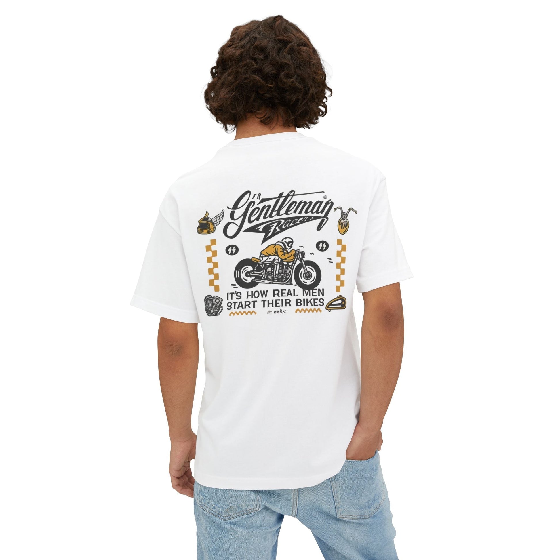 55 Shark Vintage Gentleman Racer Print T-shirt - Savile Speed Co.