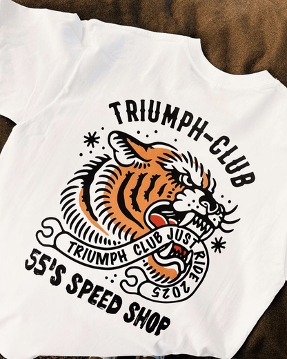 55 Shark Vintage Triumph Tiger Print T-Shirt - Savile Speed Co.