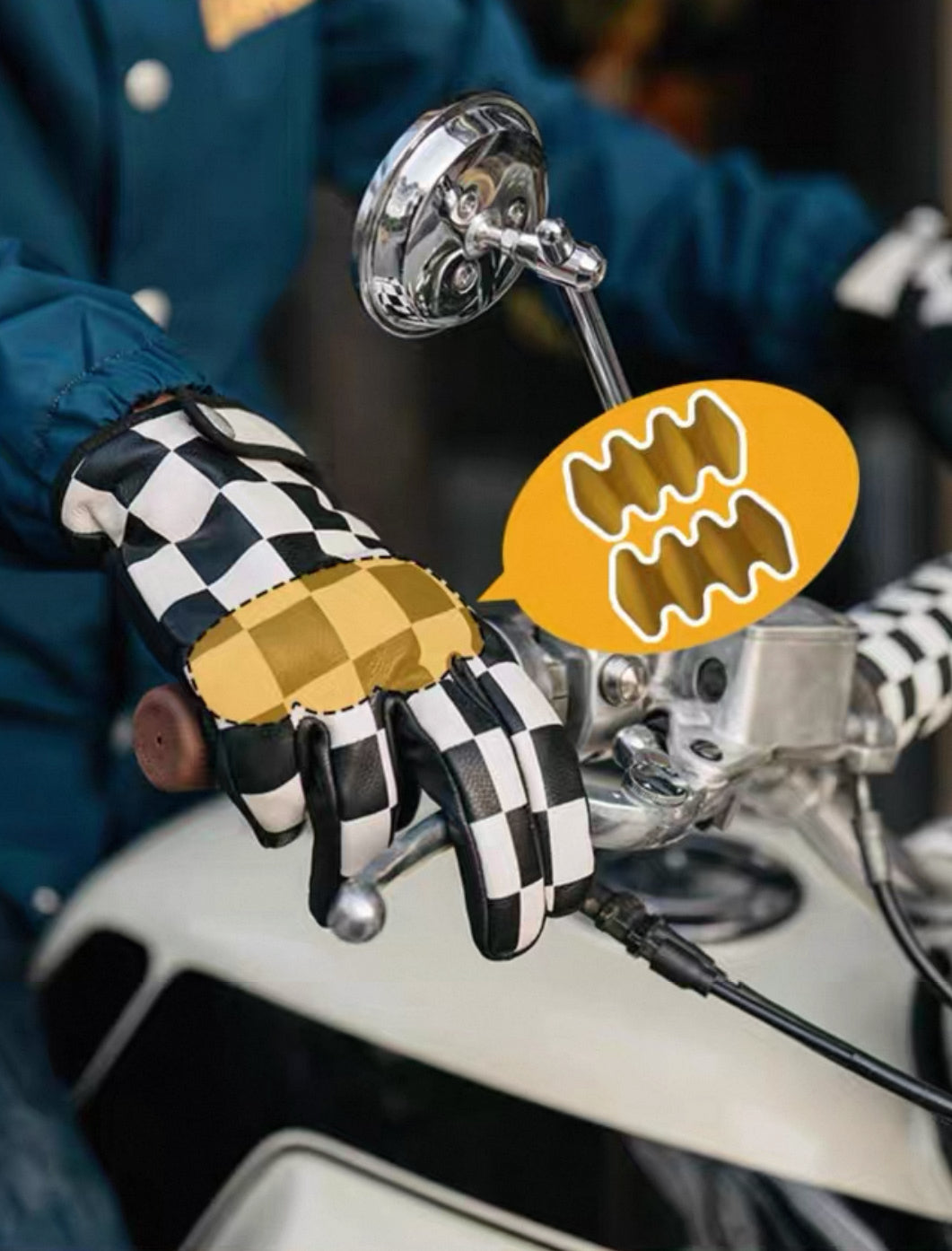 Fogy Garage Vintage Checkered/Lightning Gloves