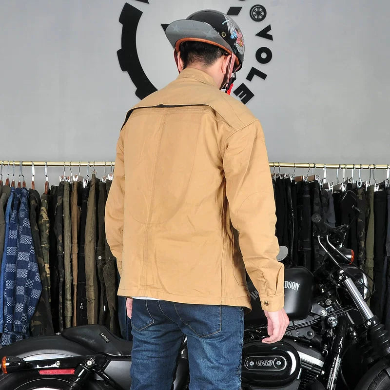 VOLERO Men's Retro Motorcycle Riding Shirt Armor Ready