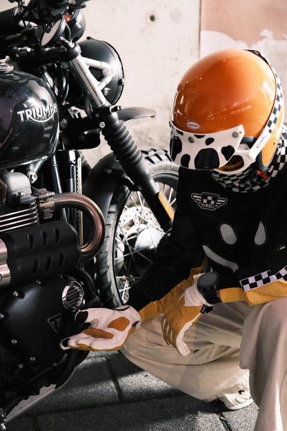 CASYKO lambskin & suede all-season retro motorcycle gloves