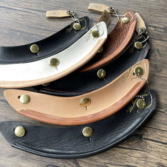 Urban Soul Handmade Leather 3-snap Motorcycle Helmet Peak