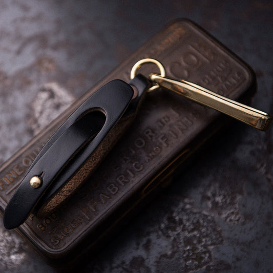 Mountain Rock Handmade Brass and Leather Motorcycle Glove Holder