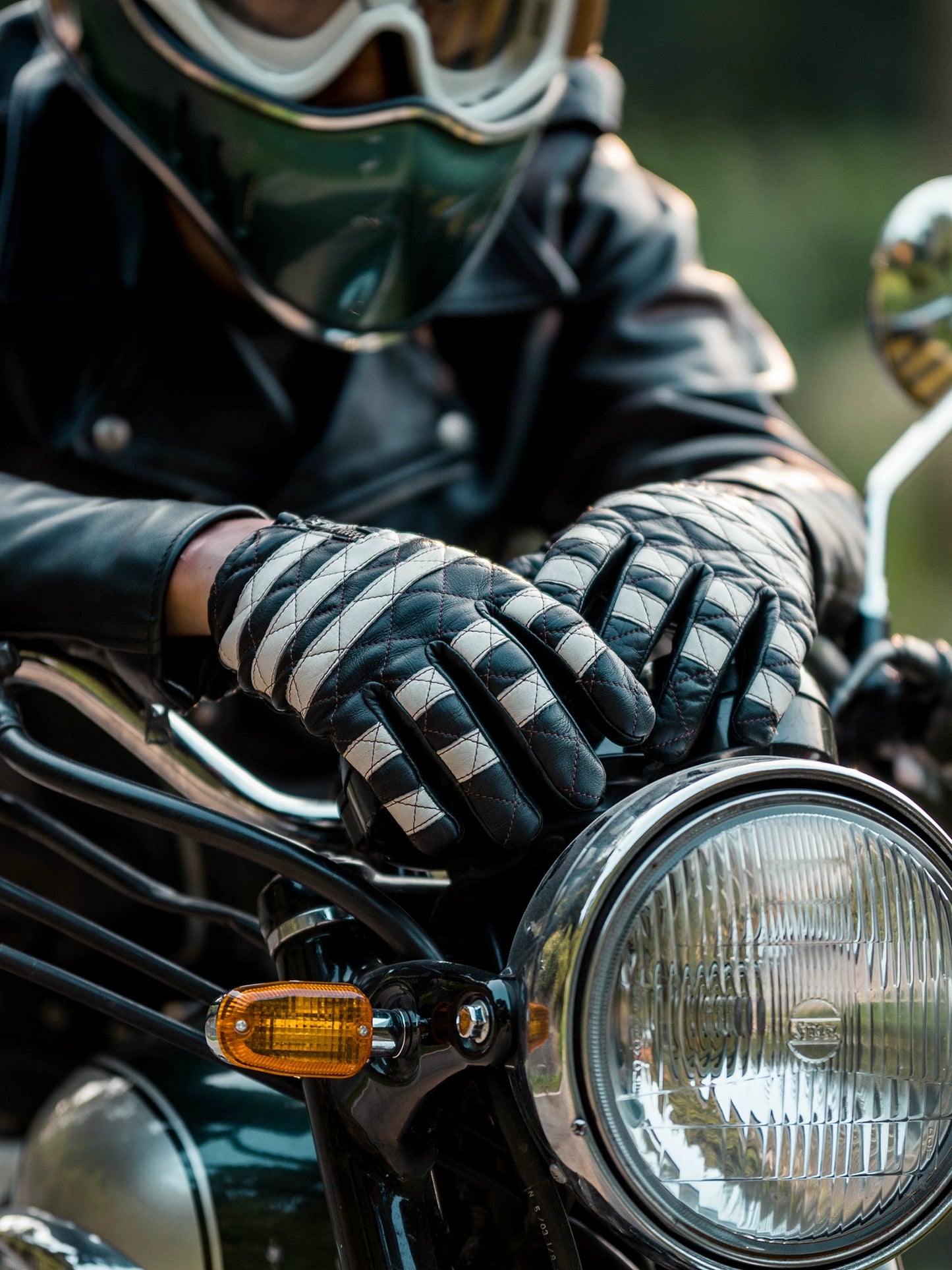 Fogy Garage Prisoner Retro Motorcycle Riding Gloves Lambskin