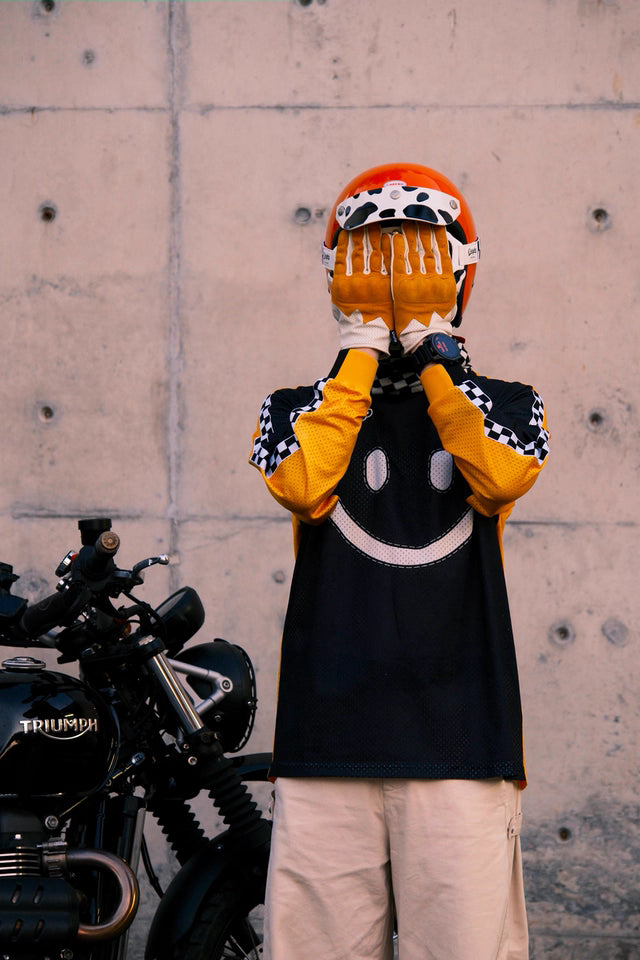 CASYKO lambskin & suede all-season retro motorcycle gloves