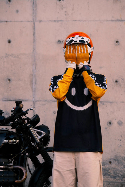 CASYKO lambskin & suede all-season retro motorcycle gloves