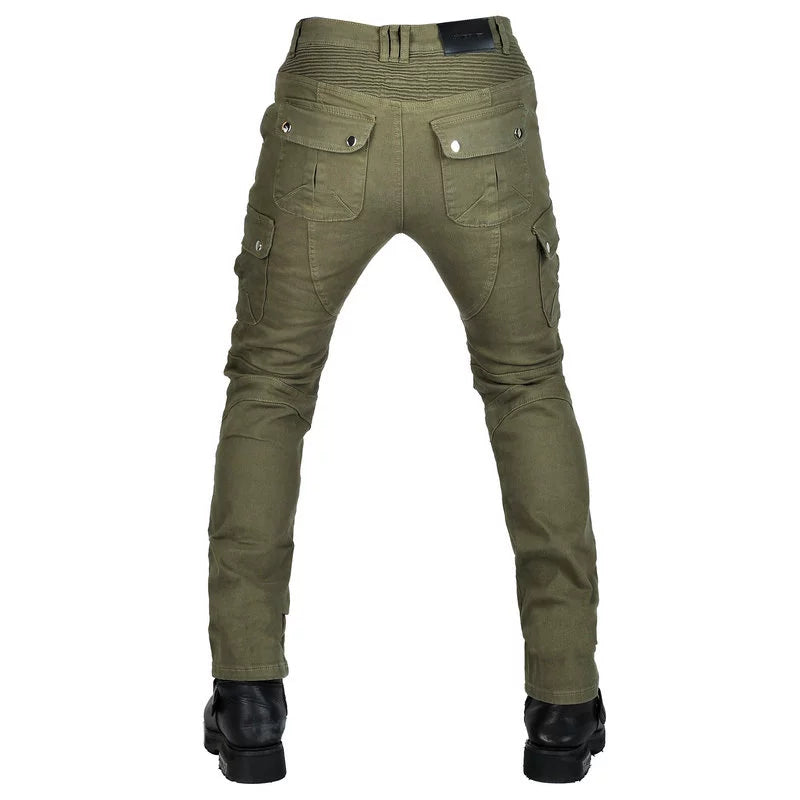 VOLERO Men's Retro Motorcycle Riding Jeans Kevlar Armored Pants
