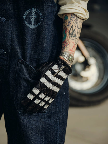 Fogy Garage Prisoner Retro Motorcycle Riding Gloves Lambskin