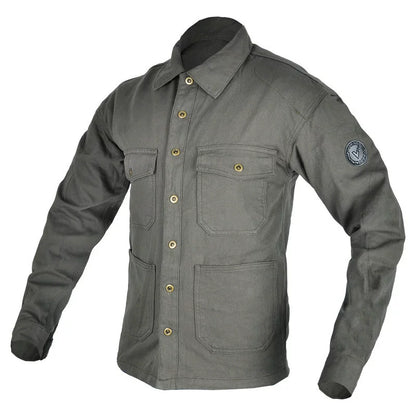 VOLERO Men's Retro Motorcycle Riding Shirt Armor Ready