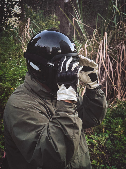 CASYKO lambskin & suede all-season retro motorcycle gloves