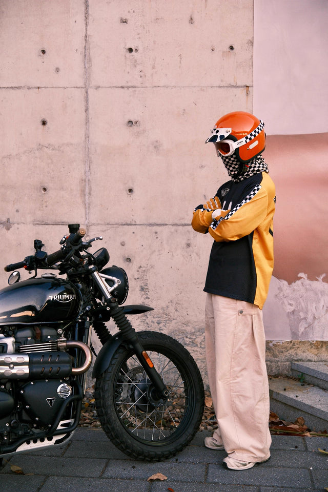 CASYKO lambskin & suede all-season retro motorcycle gloves