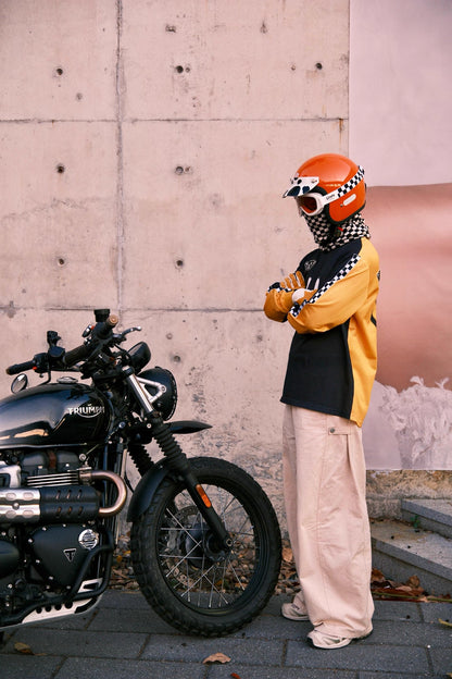 CASYKO lambskin & suede all-season retro motorcycle gloves