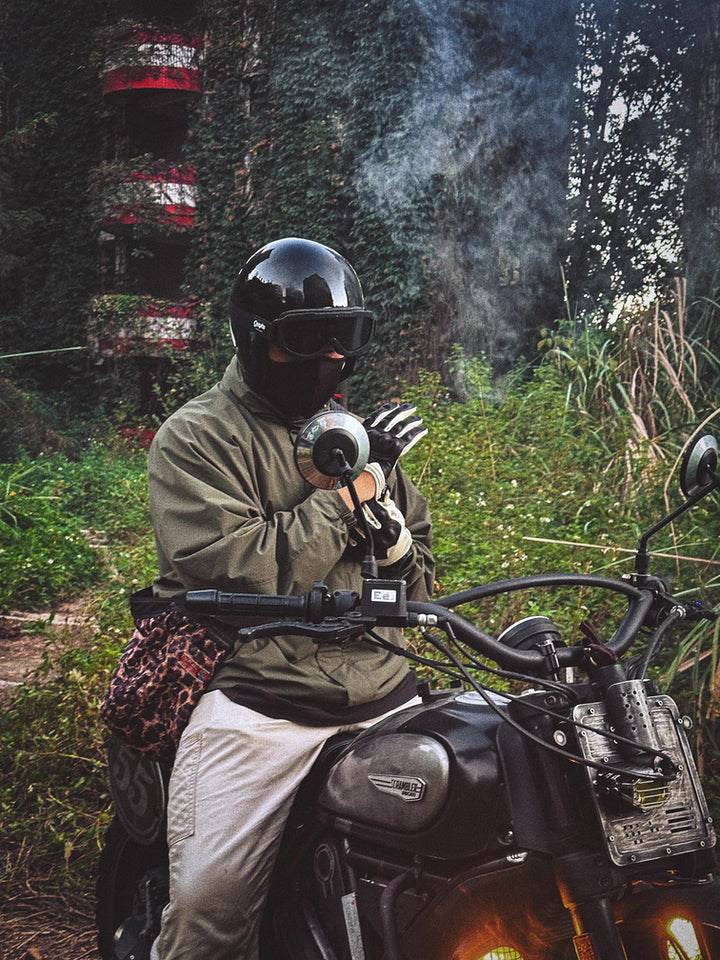 CASYKO lambskin & suede all-season retro motorcycle gloves