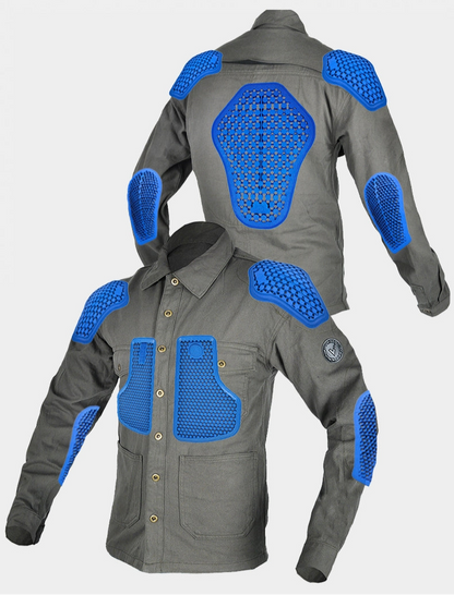 VOLERO Men's Retro Motorcycle Riding Shirt Armor Ready