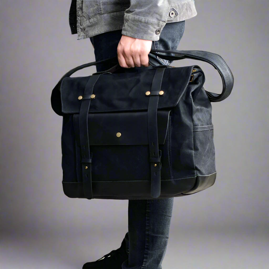 Savile Speed Retro Motorcycle Waxed Canvas Messenger's Bag Pannier
