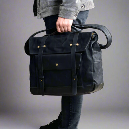 Savile Speed Retro Motorcycle Waxed Canvas Messenger's Bag Pannier