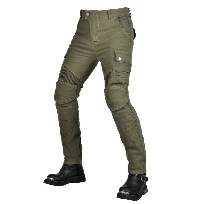 VOLERO Men's Retro Motorcycle Riding Jeans Kevlar Armored Pants