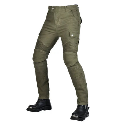 VOLERO Men's Retro Motorcycle Riding Jeans Kevlar Armored Pants