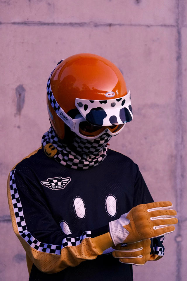 CASYKO lambskin & suede all-season retro motorcycle gloves