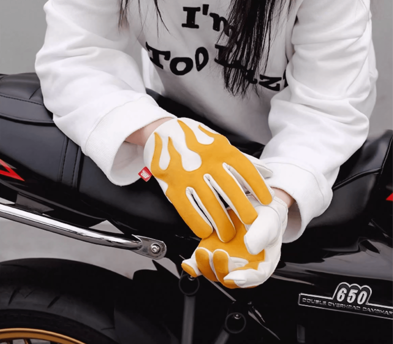 AMZ Flame Cruiser Leather Retro Motorcycle Gloves - Savile Speed Co.