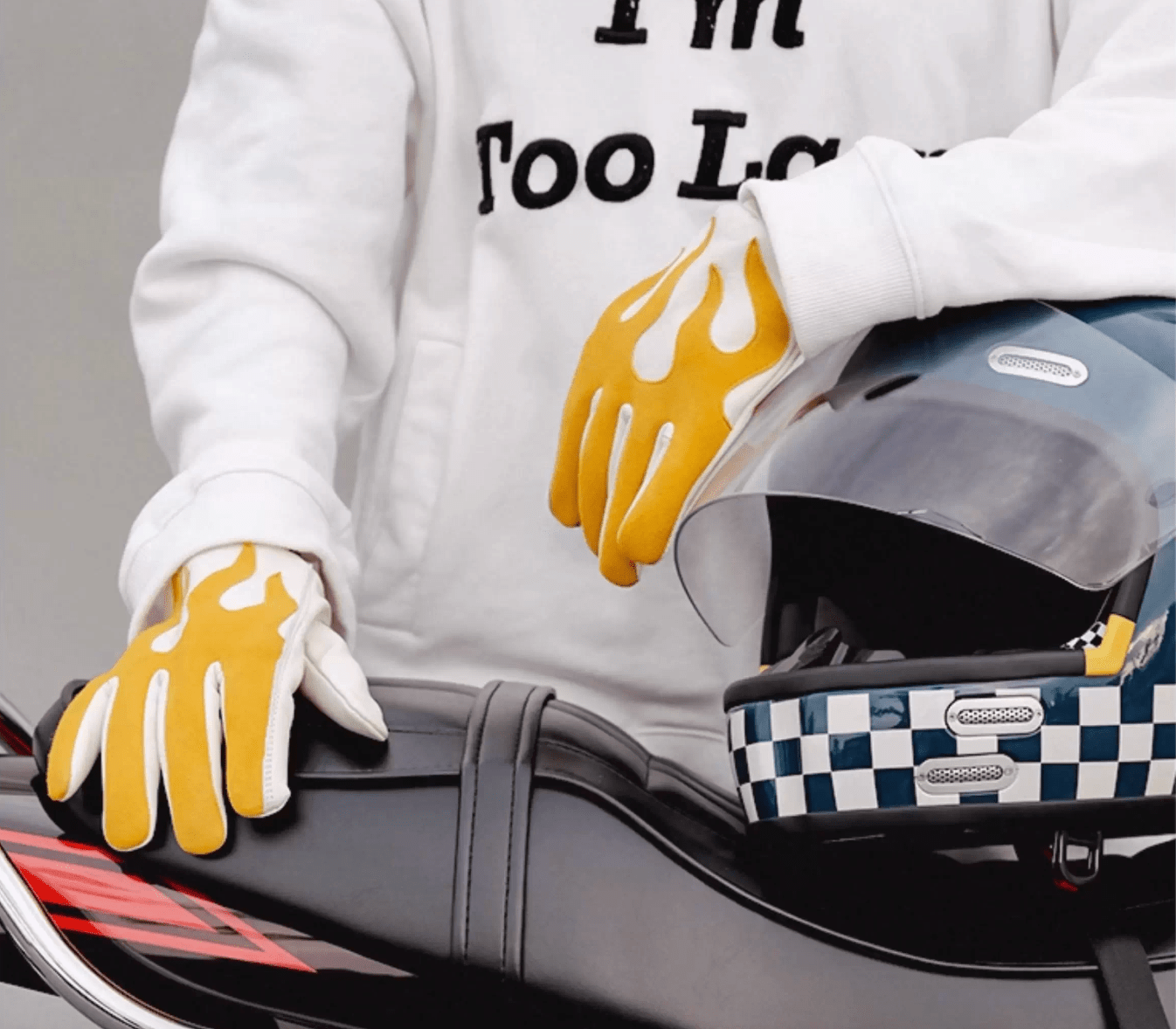 AMZ Flame Cruiser Leather Retro Motorcycle Gloves - Savile Speed Co.