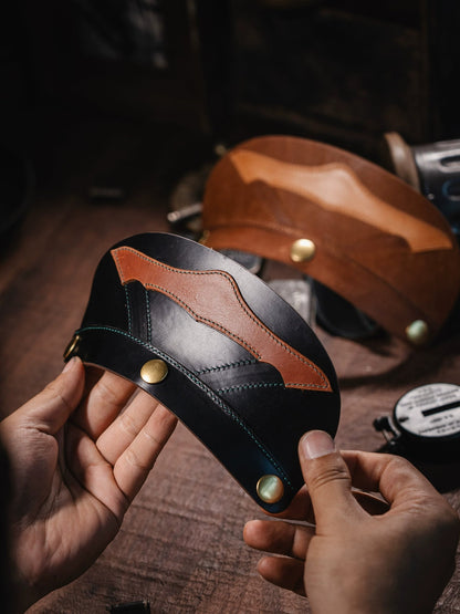 Bark&Bond Retro Motorcycle Helmet Brim 3-Snap Cafe Racer Helmet Visor - Savile Speed Co. - classic open face helmet