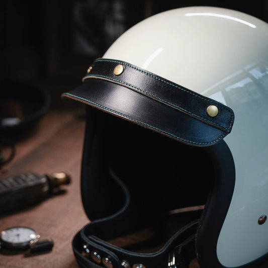 Bark&Bond Retro Motorcycle Helmet Brim 3-Snap Cafe Racer Helmet Visor - Savile Speed Co. - classic open face helmet