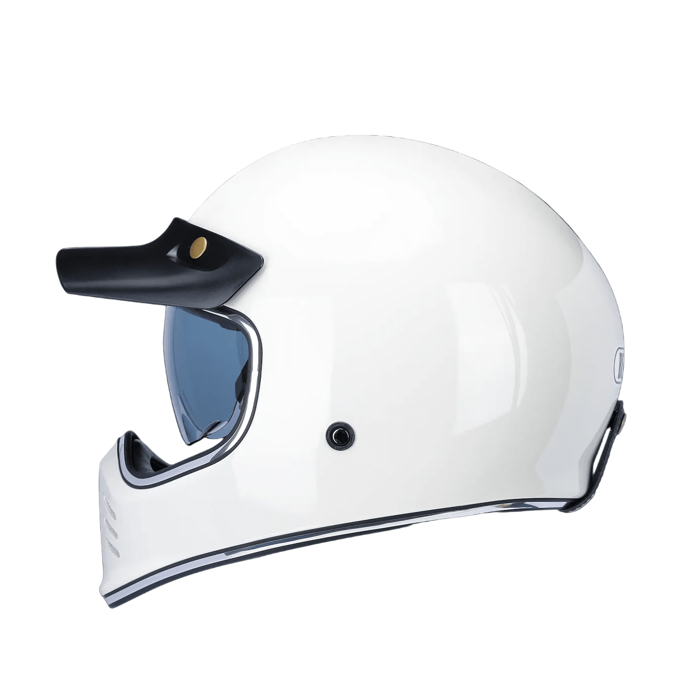 BEASLEY 502 scrambler helmet chin strap detail – secure fit retro open face – vintage motorcycle cafe racer lid – Savile Speed Co.