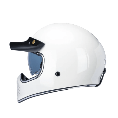 BEASLEY 502 scrambler helmet chin strap detail – secure fit retro open face – vintage motorcycle cafe racer lid – Savile Speed Co.