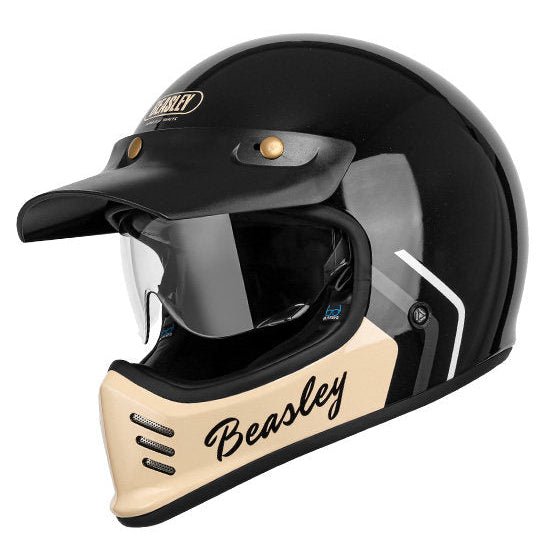 BEASLEY 502 vintage helmet graphic colorway – retro scrambler motorcycle lid – cafe racer open face helmet – Savile Speed Co.