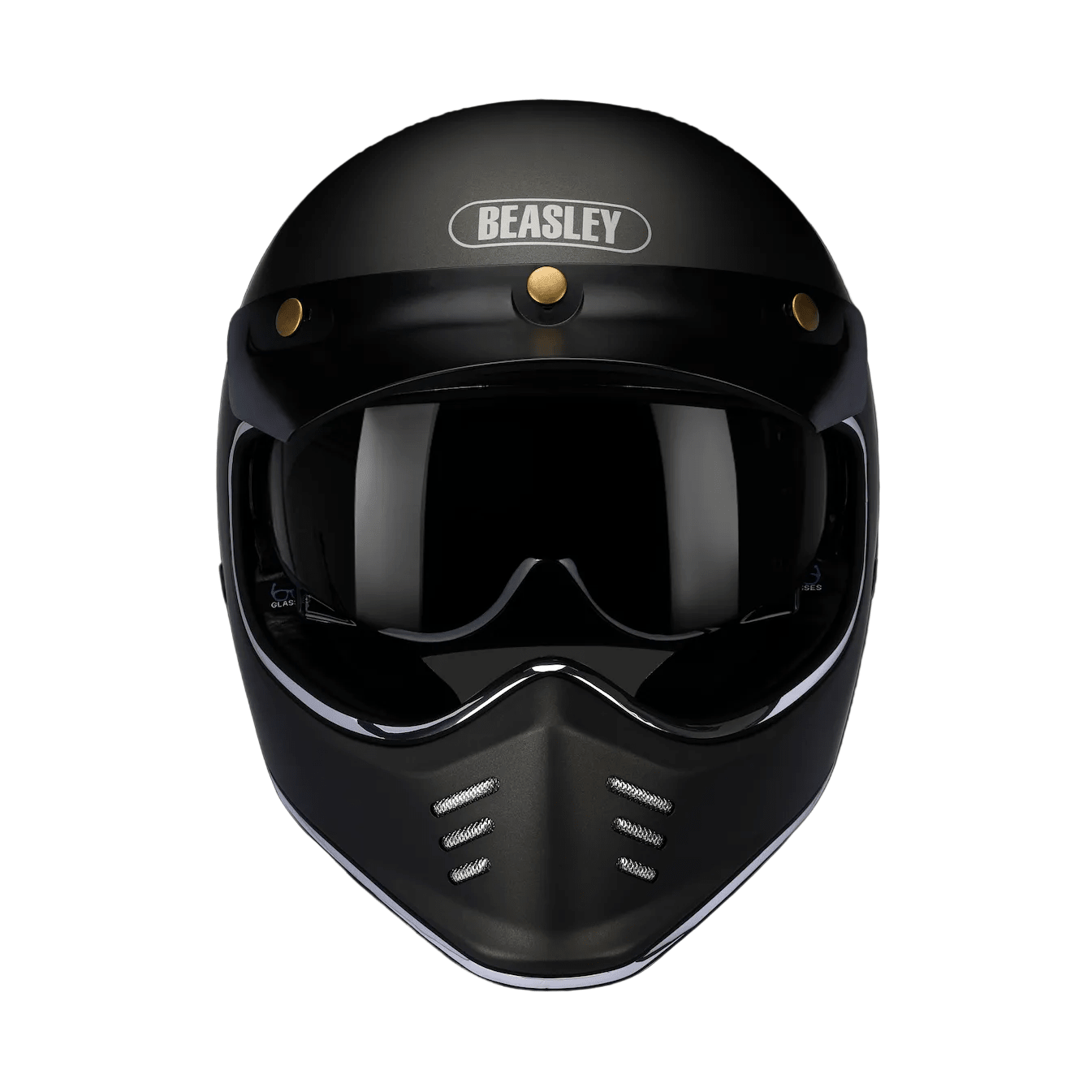 BEASLEY 502 retro helmet top vent detail – ventilated vintage motorcycle lid – scrambler cafe racer helmet – Savile Speed Co.