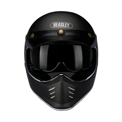 BEASLEY 502 retro helmet top vent detail – ventilated vintage motorcycle lid – scrambler cafe racer helmet – Savile Speed Co.