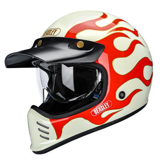 BEASLEY 502 vintage moto helmet multi-angle view – retro scrambler cafe racer lid – DOT ECE certified helmet – Savile Speed Co.