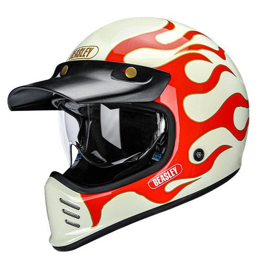 BEASLEY 502 Scrambler Retro Motorcycle Helmet DOT/ECE Certified - Savile Speed Co.